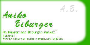 aniko biburger business card